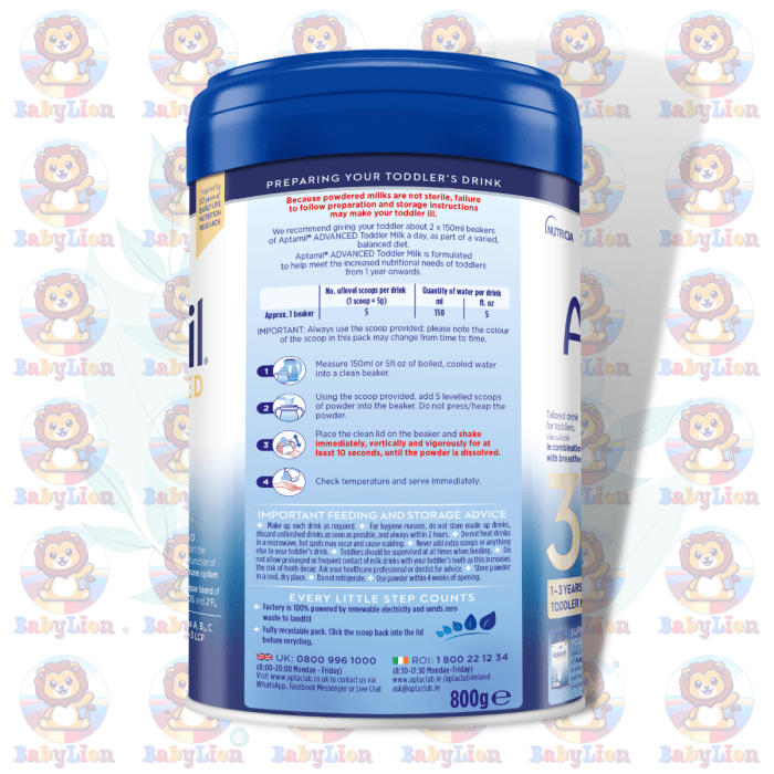 Aptamil Advanced Stage 3 - Toddler Milk - 800G - Nutritional Formula With Gos/Fos And 2'Fl For 1-3 Years - Image 3