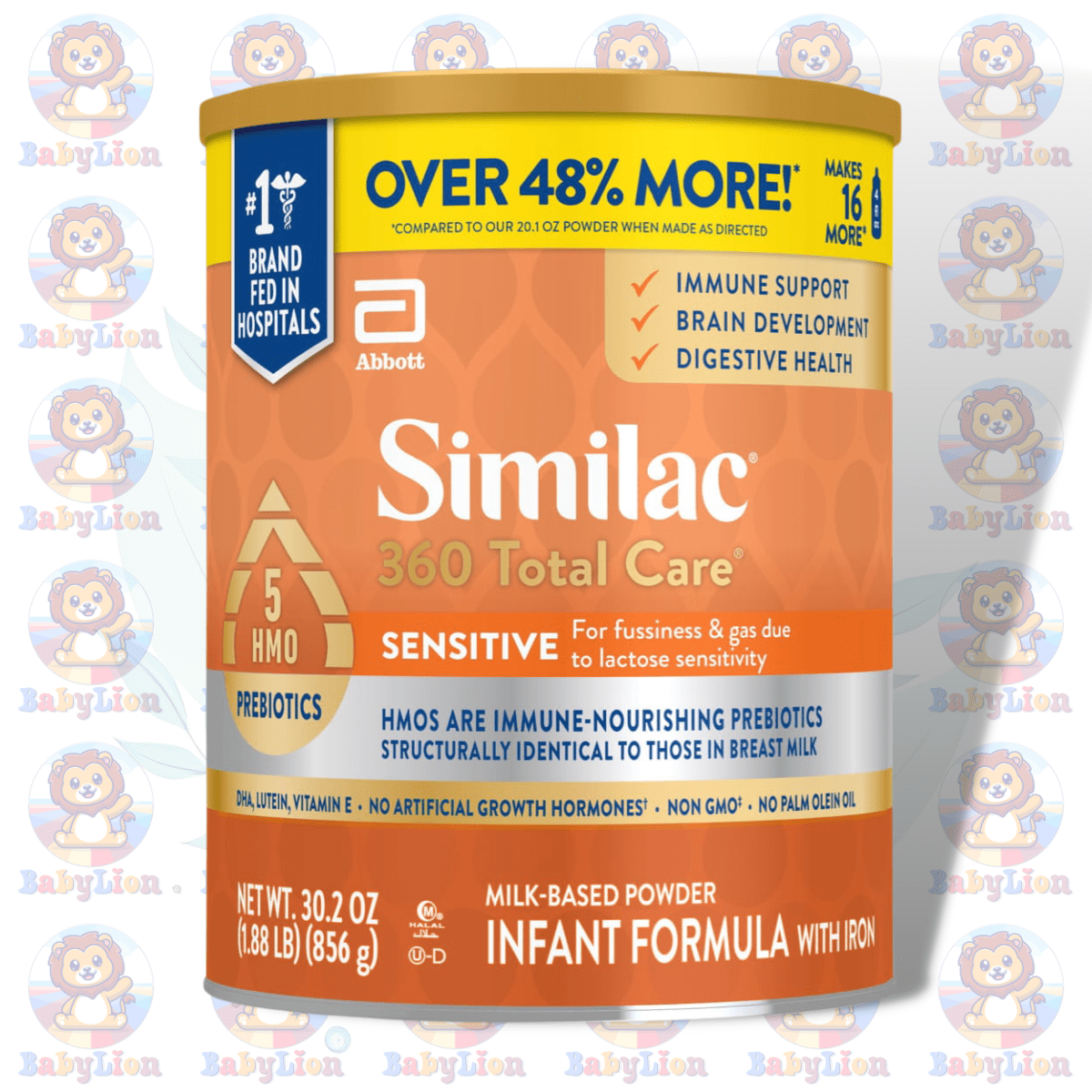 Similac 360 Total Care Sensitive Infant Formula - 856G Image 01 Similac 360 Total Care Sensitive Infant Formula - 856G - With 5 Hmos, Dha, Lutein &Amp;Amp; Vitamin E - For Gentle Nutrition, Immune &Amp;Amp; Growth Support - Image 1