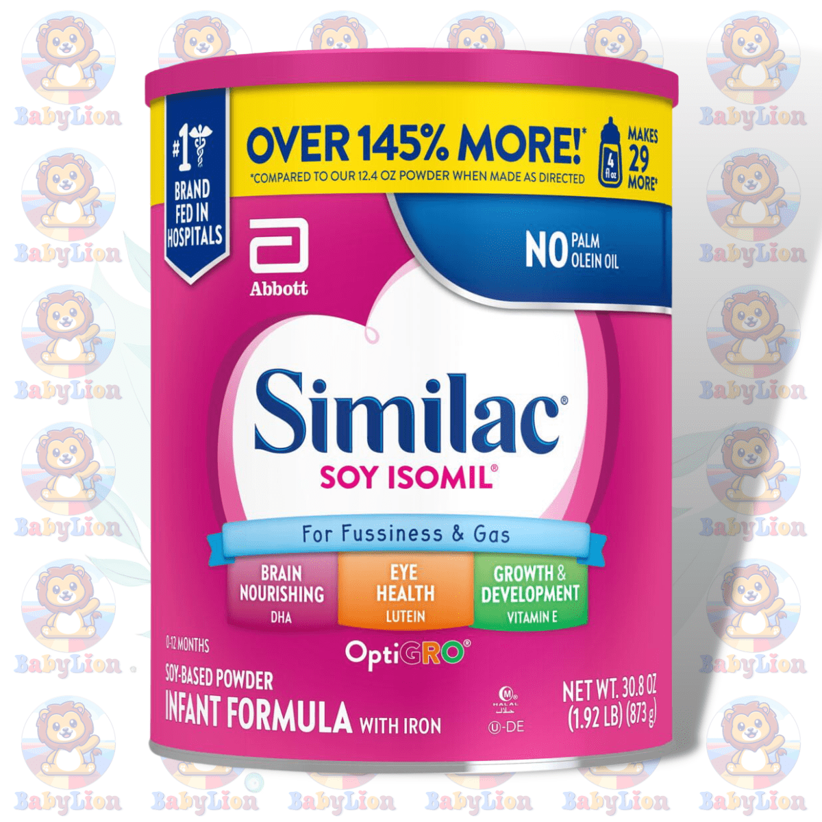 Similac Soy Isomil Infant Formula With Optigro - 873G Can Image 01 Similac Soy Isomil Infant Formula - 873G Can - With Optigro™ - Dha, Lutein &Amp;Amp; Vitamin E - Soy-Based Powder For Fussiness &Amp;Amp; Gas - Image 1
