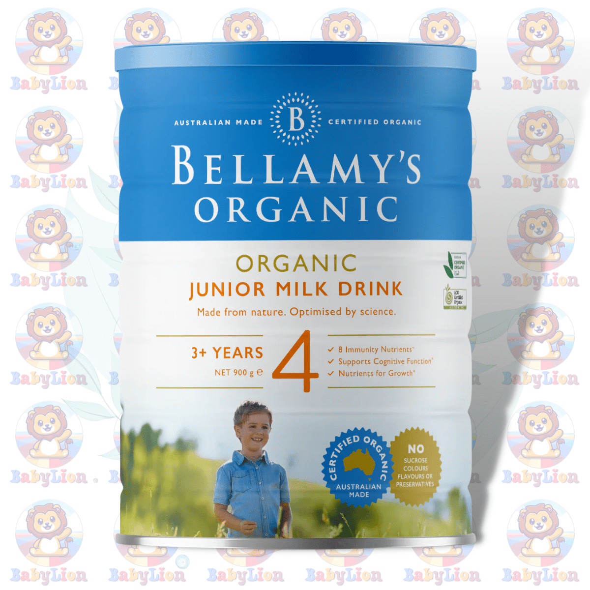 Bellamy'S Organic Step 4 Junior Milk Drink - 900G Image 01 Bellamy'S Organic Step 4 Junior Milk Drink - 900G - With Omega 3 Dha, Prebiotics - For Active Children Over 3 Years - Image 1
