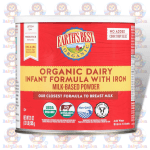 Earth's Best Organic Dairy Infant Formula with Iron - 595g - Omega DHA & ARA - for Infants 0-12 Months