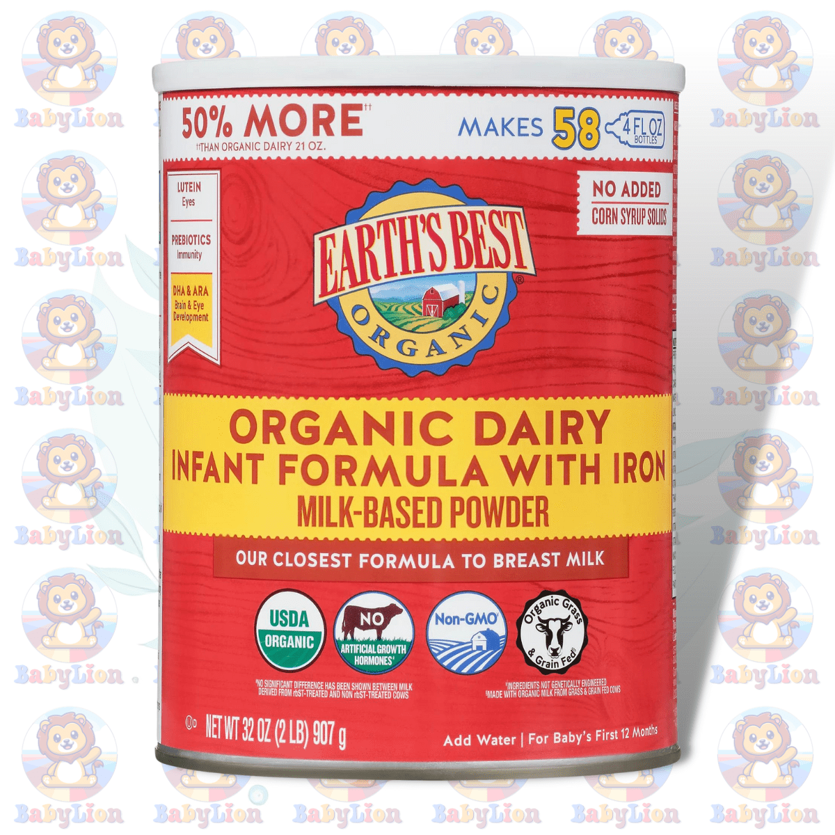 Earth'S Best Organic Dairy Infant Formula With Iron - 907G Image 01 Earth'S Best Organic Dairy Infant Formula With Iron - 907G - Omega Dha &Amp;Amp; Ara - For Infants 0-12 Months - Image 1