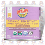 Earth's Best Organic Sensitivity Infant Formula with Iron - 595g - Reduced Lactose for Fussiness, Gas & Crying