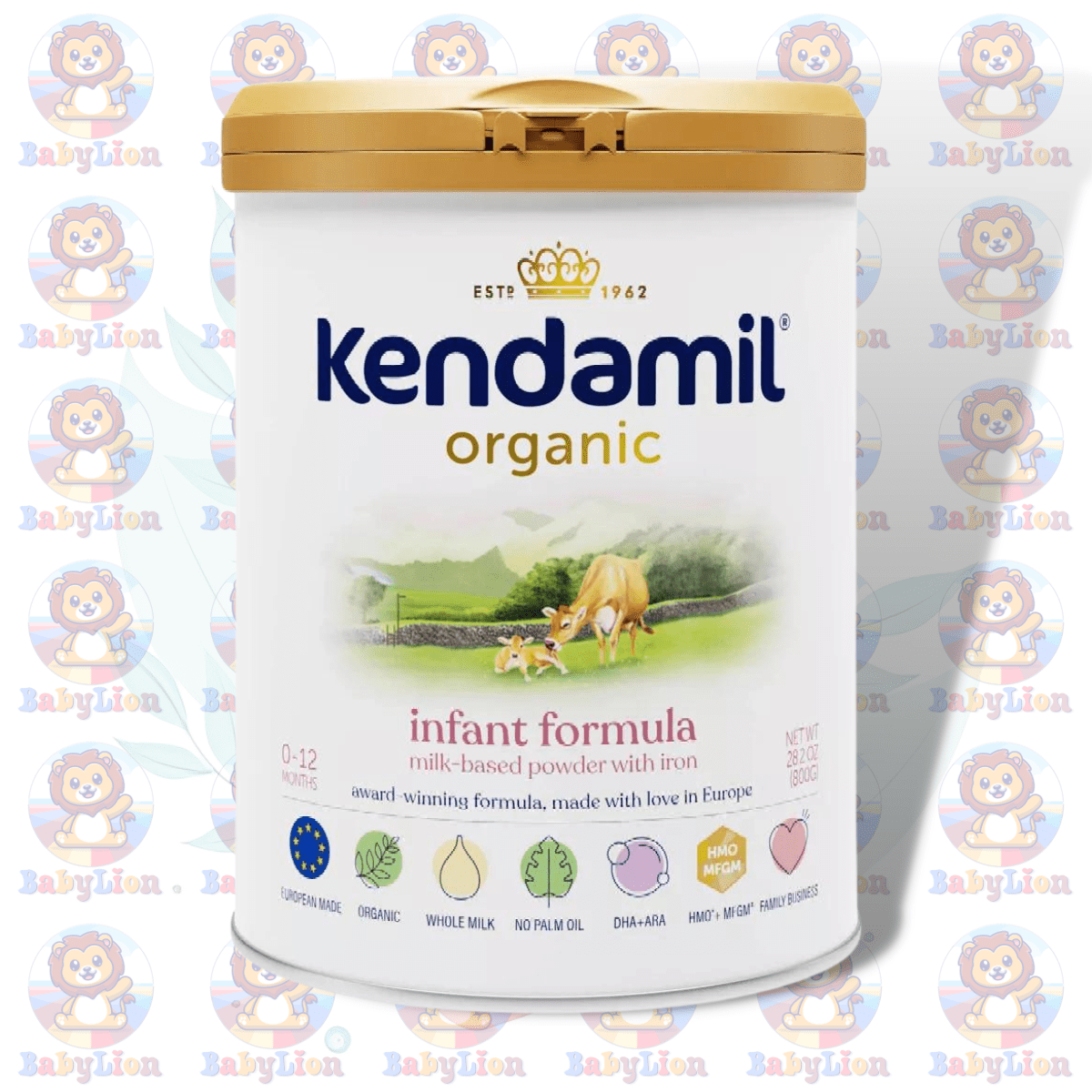 Kendamil Organic Stage 1 First Infant Formula - 800G Image 01 Kendamil Organic Stage 1 First Infant Formula - 800G - Organic Whole Milk - With Hmos, Dha - For Newborns &Amp;Amp; Infants - Image 1
