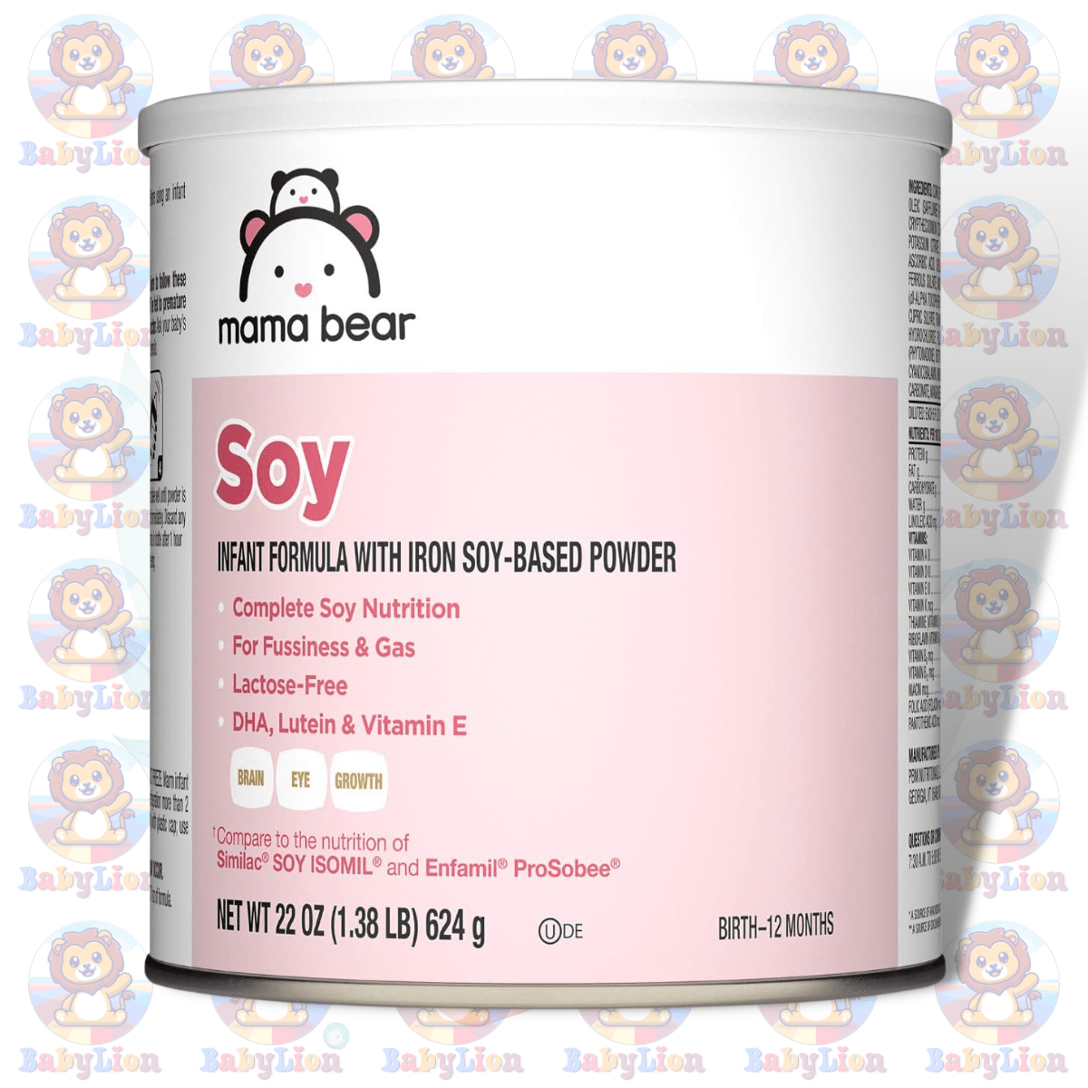 Mama Bear Soy-Based Infant Formula - 624G Can Image 01 Mama Bear Soy Infant Formula - 624G Can - Soy-Based Powder With Iron, Dha, Lutein &Amp;Amp; Vitamin E - For Fussiness, Gas &Amp;Amp; Lactose Sensivity - Image 1