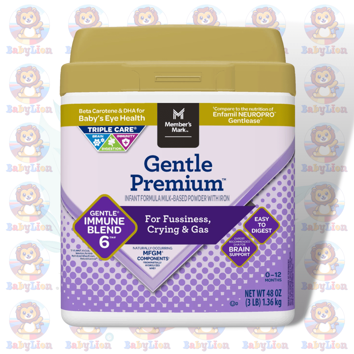 Member'S Mark Gentle Premium Baby Milk-Based Formula - 1.36 Kg Image 01 Member'S Mark Gentle Premium Infant Formula - 1.36 Kg - Milk-Based Powder With Iron &Amp;Amp; Prebiotics - For Immune Support &Amp;Amp; Digestive Health - Image 1