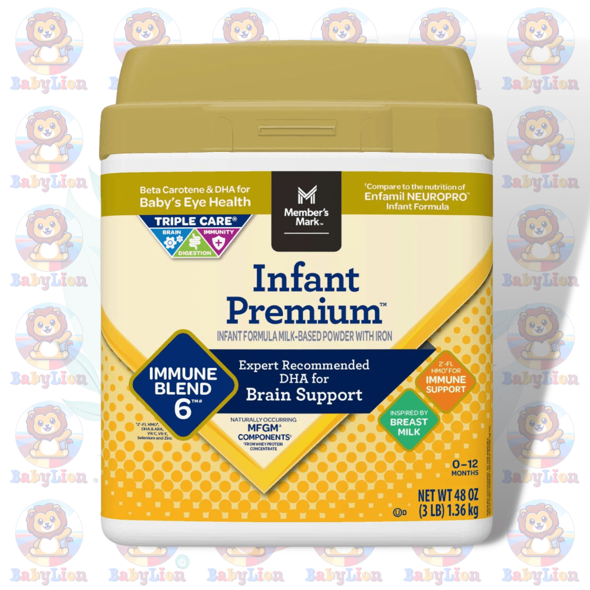 Member'S Mark Premium Infant Milk-Based Formula Powder - 1.36 Kg Image 01 Member'S Mark Infant Premium Formula - 1.36 Kg - Milk-Based Powder With Iron, Immune Blend 6, 2’-Fl Hmo, Dha And Ara - Complete Nutrition - Image 1