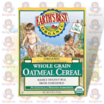 Earth's Best Organic Whole Grain Oatmeal Infant Cereal - 227g - with Iron, Vitamin E - for Babies Growth & Development