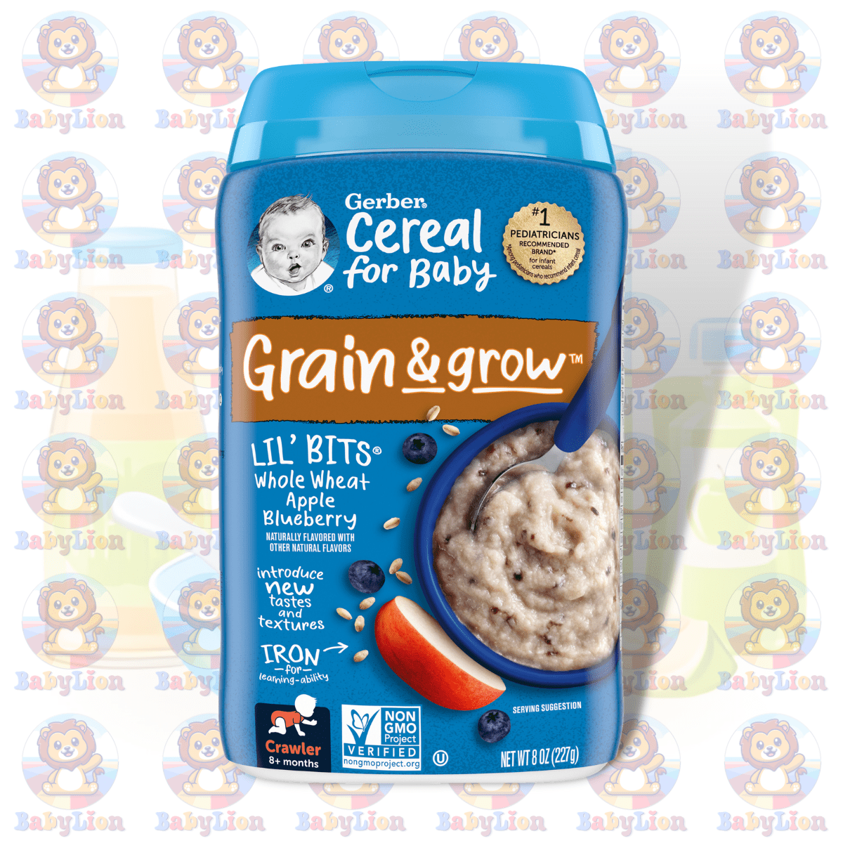 Gerber Grain &Amp;Amp; Grow Lil’ Bits Whole Wheat Apple Blueberry Cereal - 227G Image 01 Gerber Grain &Amp;Amp; Grow Lil’ Bits Whole Wheat Apple Blueberry Cereal - 227G - For Brain Development &Amp;Amp; Growth - Image 1