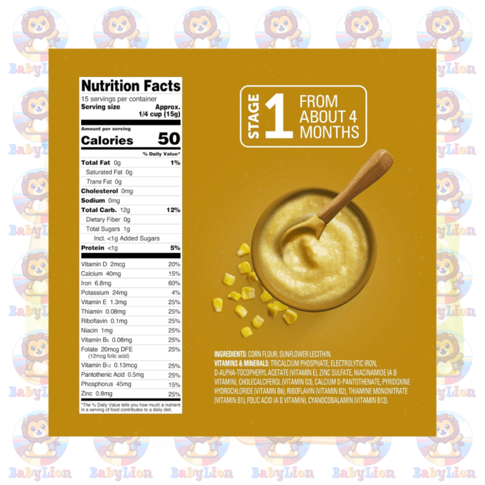 Beech-Nut Golden Corn Maize Baby Cereal - 227G - With Sunflower Lecithin - For Infants' First Solid Food - Image 3