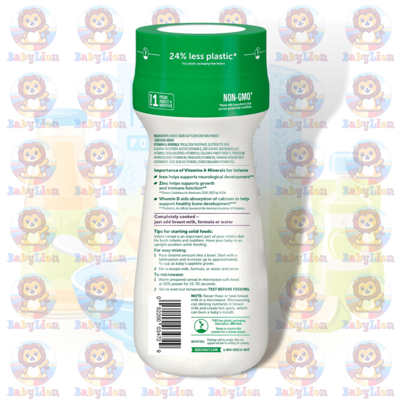 Home 97 Beech Nut Oatmeal Whole Grain Baby Cereal 227G Image 02