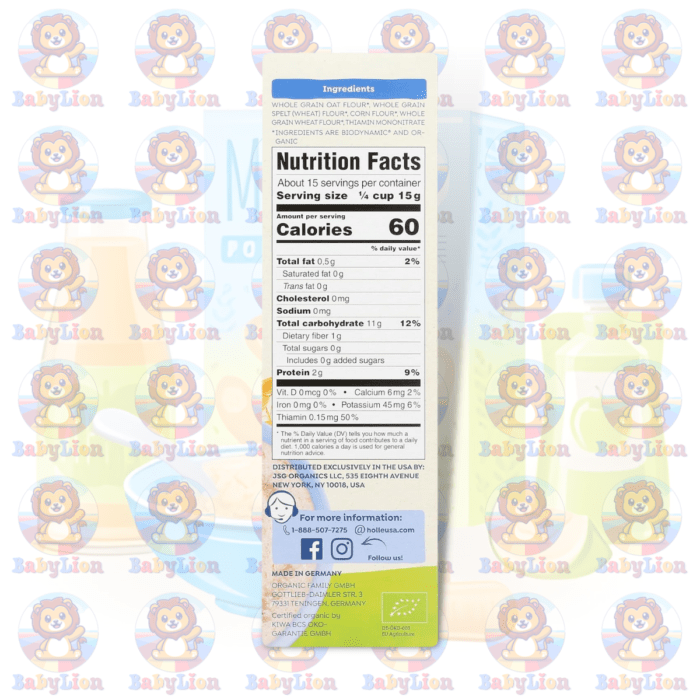 Holle Organic 4 Grain Whole Grain Cereal - 227G - With Oats, Spelt, Corn And Wheat - For Nutritional Child Growth - Image 2