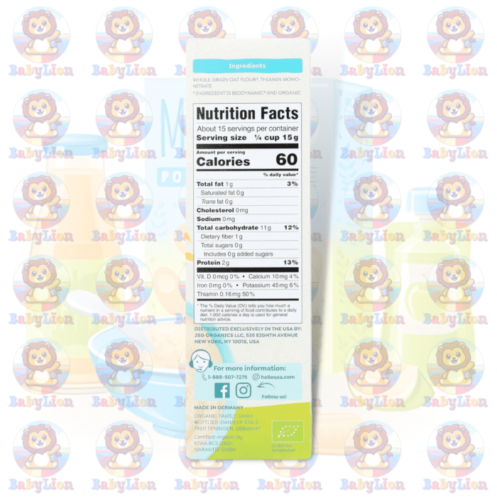 Holle Organic Oat Whole Grain Cereal - 227G - Made With Organic Whole Grain Oats - For Healthy Growth &Amp; Development - Image 2