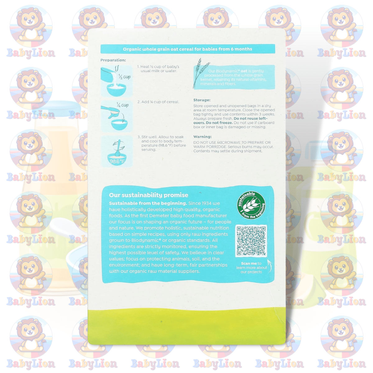 Holle Organic Oat Whole Grain Cereal - 227G Image 04 Holle Organic Oat Whole Grain Cereal - 227G - Made With Organic Whole Grain Oats - For Healthy Growth &Amp; Development - Image 4