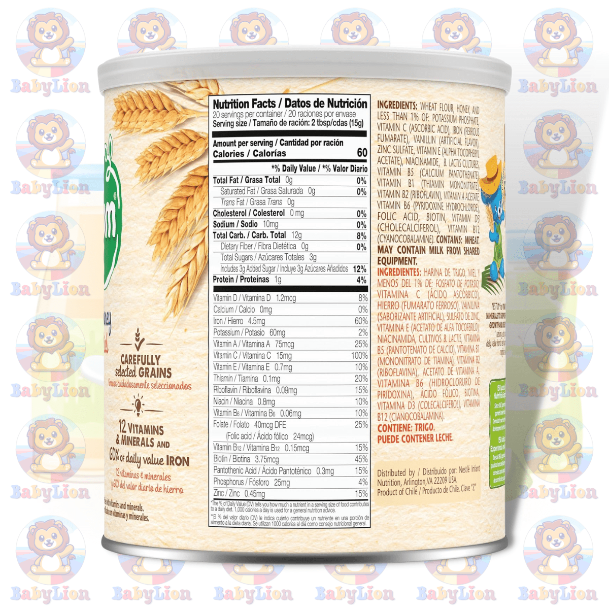 Nestle Nestum Wheat &Amp; Honey Instant Cereal - 300G Image 02 Nestle Nestum Wheat &Amp; Honey Instant Cereal - 300G - With Calcium, Iron, Vitamins - For Healthy Growth &Amp; Development - Image 2