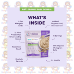 Ready, Set, Food! Organic Baby Oatmeal - Original - 226.8g - with Peanut, Egg, Milk, Nuts, Sesame, Soy, Wheat - Iron Fortified for Early Allergen Introduction - Image 3