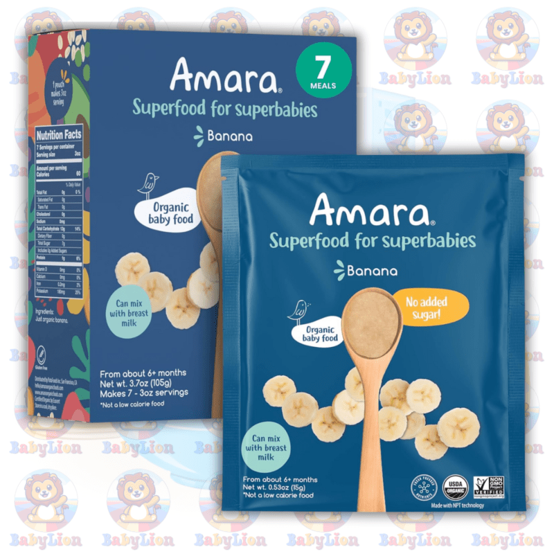 Home 80 Amara Organic Baby Food Stage 1 Banana Baby Cereal 15G Image 01
