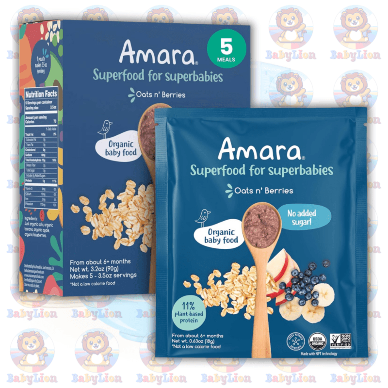 Home 78 Amara Organic Baby Food Stage 2 Oats Berries Baby Cereal 18G Image 01