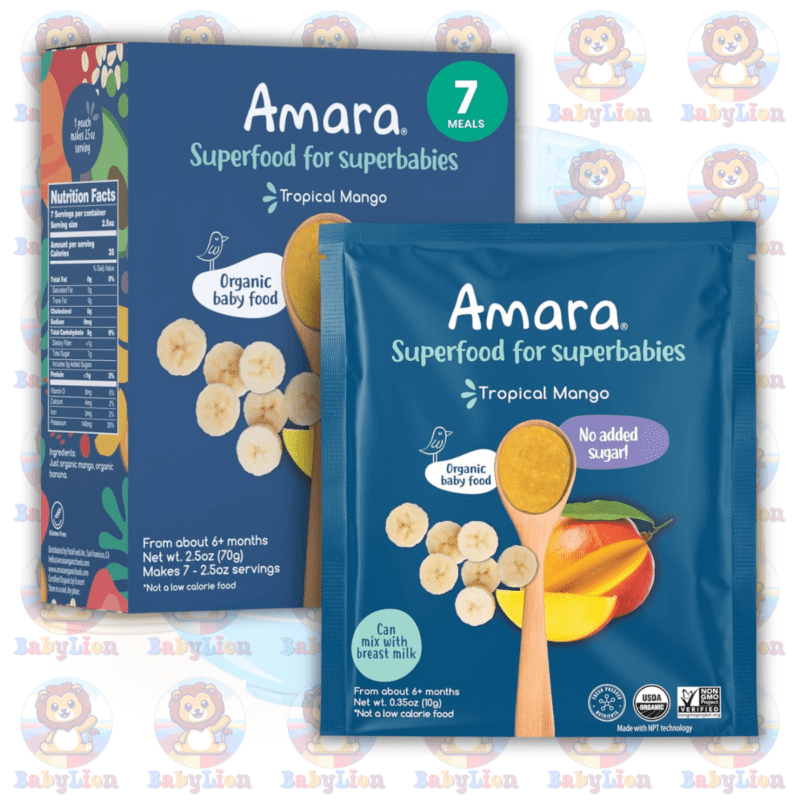 Home 76 Amara Organic Baby Food Stage 2 Tropical Mango Cereal 10G Image 01