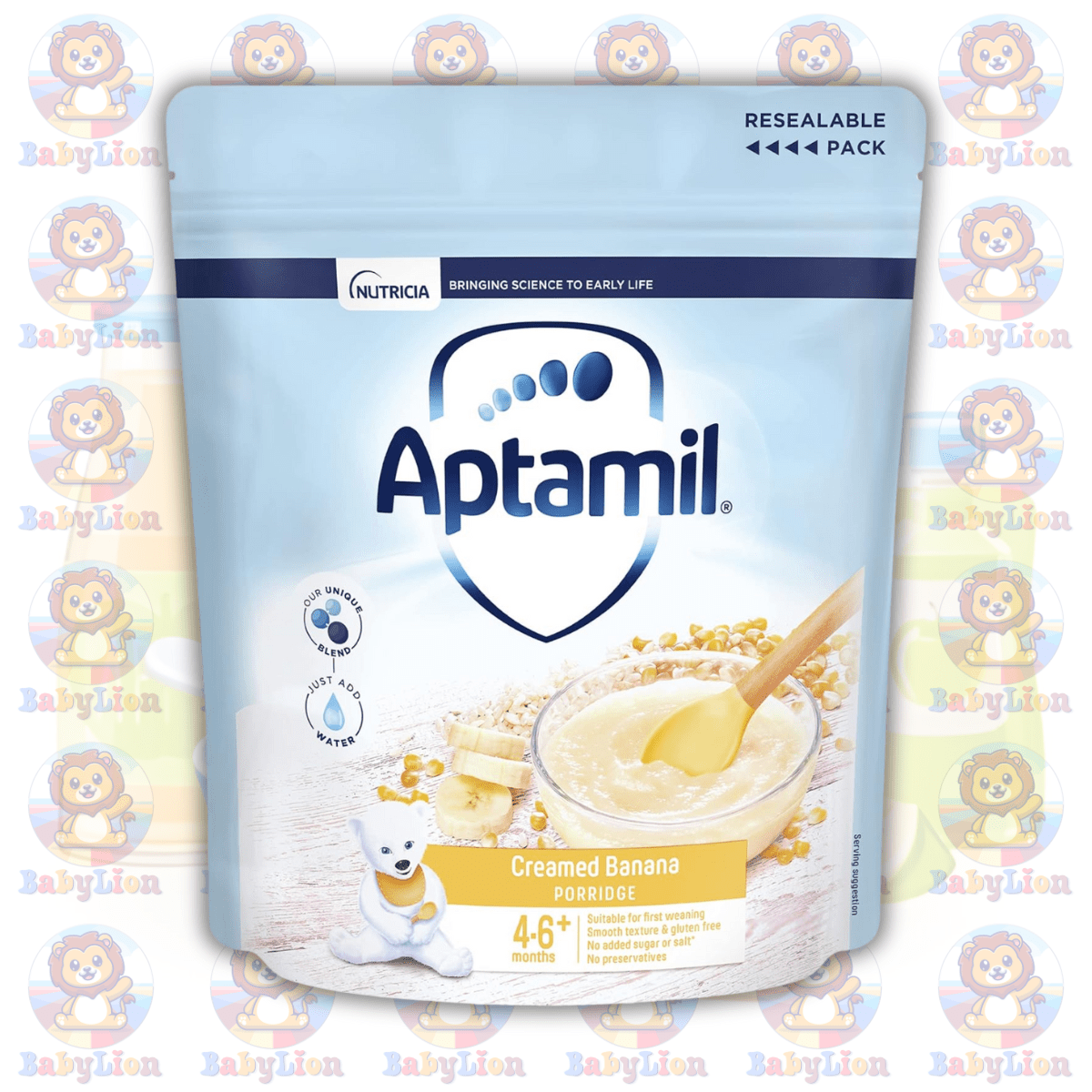 Aptamil Creamed Banana Porridge Baby Cereal - 125G Image 01 Aptamil Creamed Banana Porridge Baby Cereal - 125G - With Skimmed Milk &Amp;Amp; Banana Flakes - For Early Weaning &Amp;Amp; Smooth Texture - Image 1
