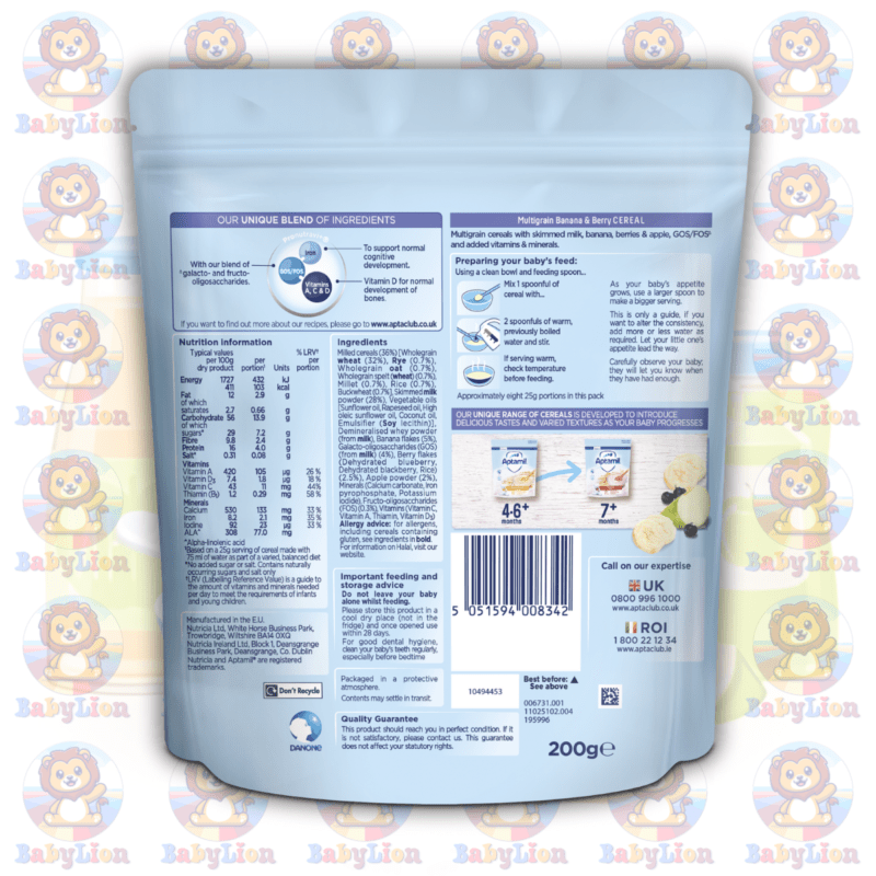 Home 49 Aptamil Multigrain Banana Berry Baby Cereal 200G Image 02