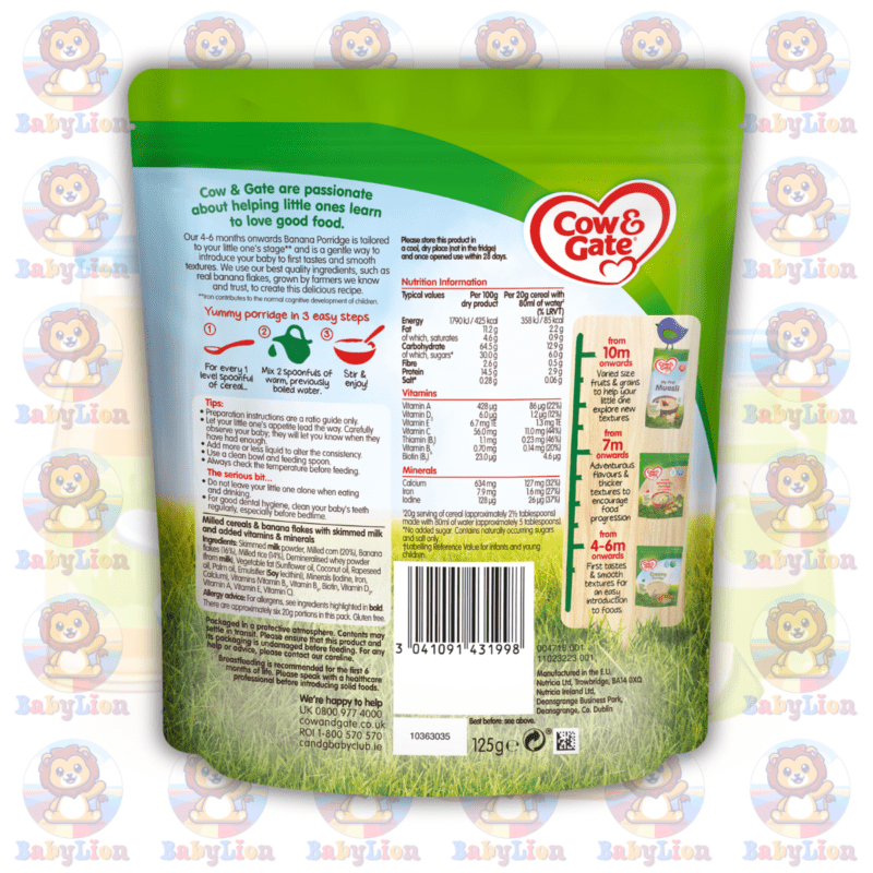 Home 43 Cow Gate Banana Porridge Baby Cereal 125G Image 02