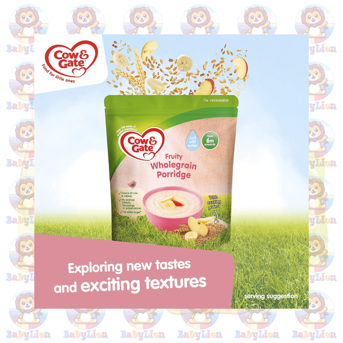 Cow &Amp; Gate Fruity Wholegrain Porridge - 125G Image 03 Cow &Amp; Gate Fruity Wholegrain Porridge - 125G - With Milk, Oats, Rye - For Baby Nutrition And Development - Image 3