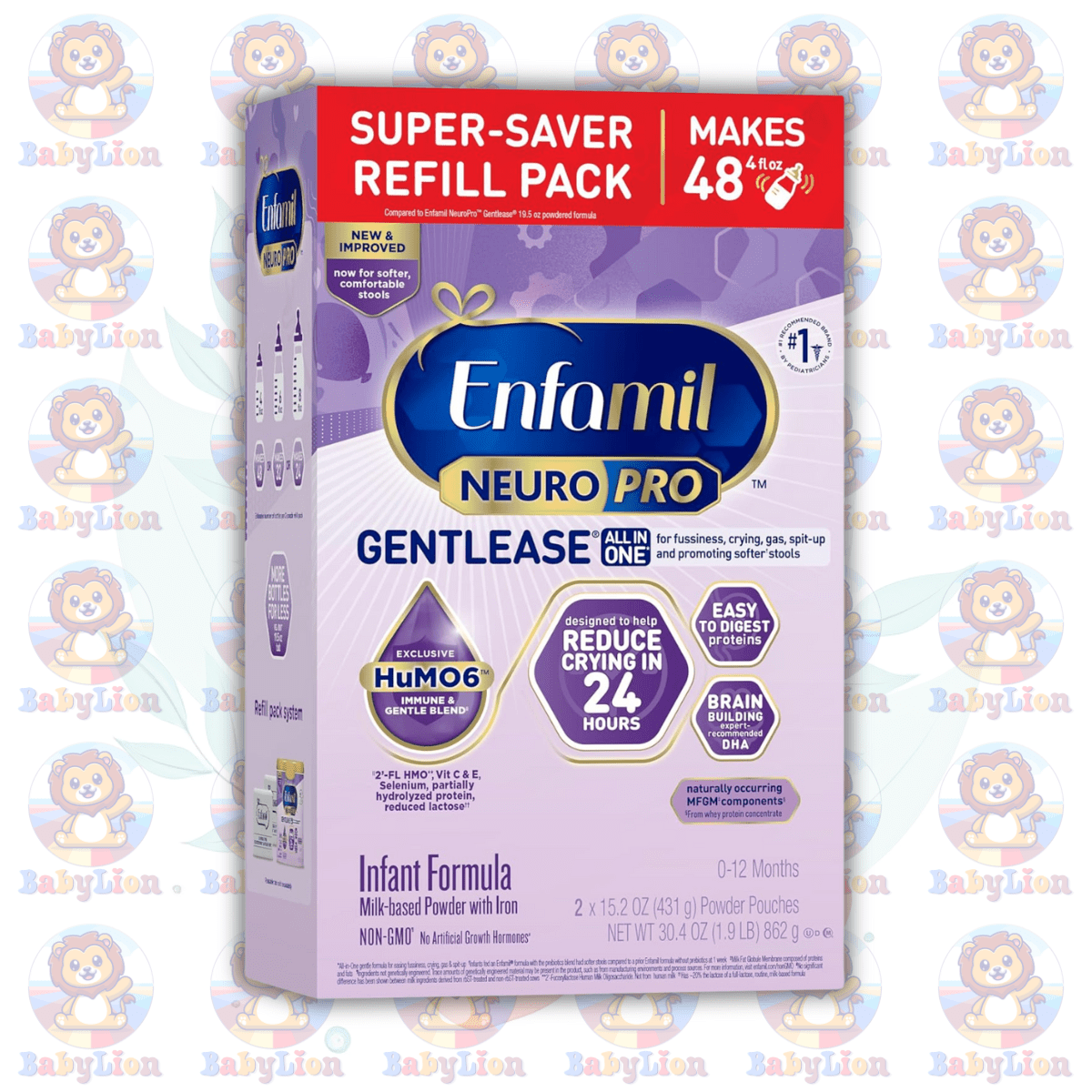Enfamil Neuropro Gentlease Infant Formula - 2X431G Refill Pack Image 01 Enfamil Neuropro Gentlease Infant Formula - 2X431G Refill Pack - With Dha, Humo6, Omega-3 - For Fussiness And Gas Relief - Image 1