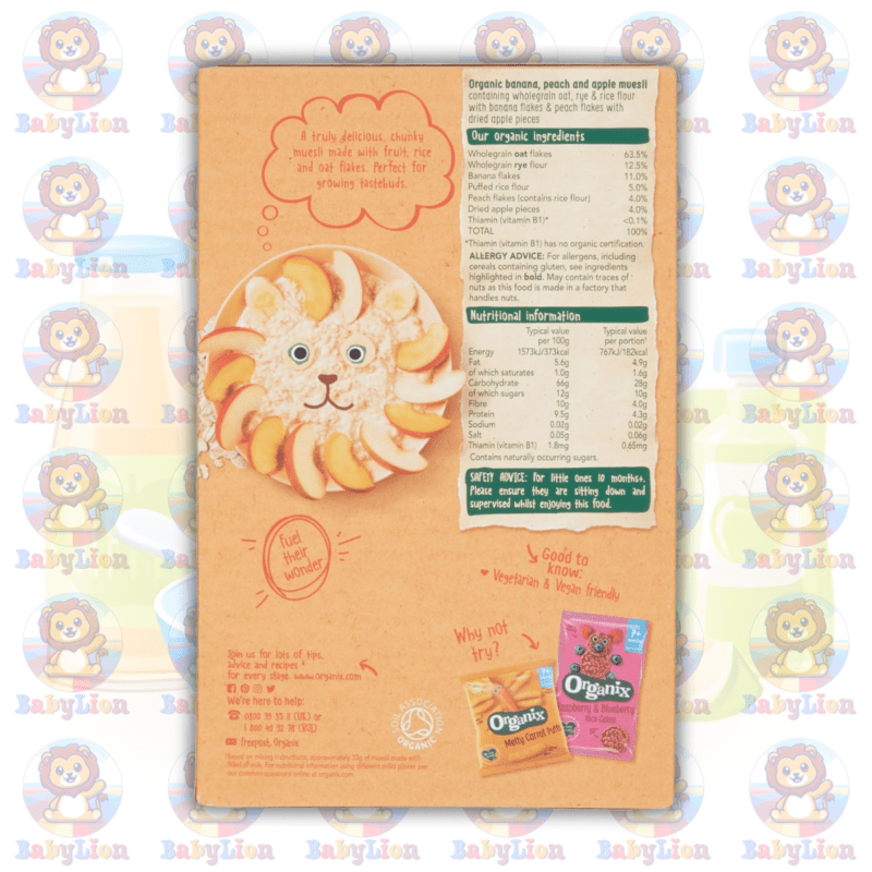Home 67 Organix Banana Peach Apple Muesli 240G Image 02